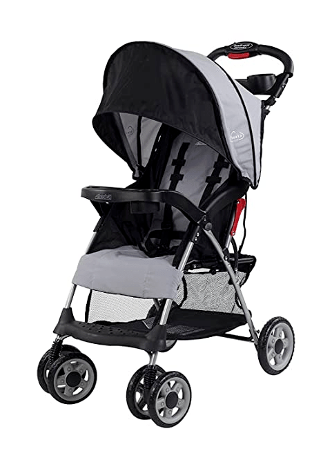 Lightweight Easy Fold Compact Travel Toddler Stroller and Baby Stroller, Large Storage Basket